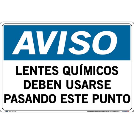 Vestil Vinyl Label Sign, 12-1/2" Height, 18-1/2" Width, Vinyl Label, Rectangle, Spanish SI-N-55-D-LB-011-S